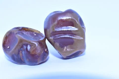 Two dates with white background.Dates isolated on white background Foto stock