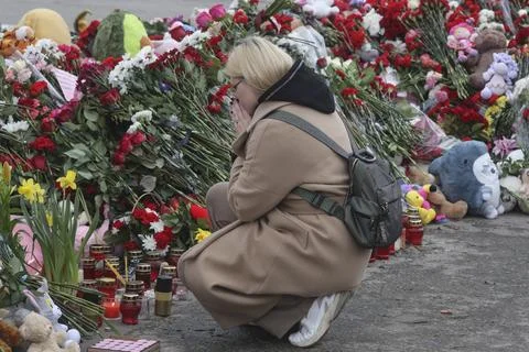 Two days after terrorist attack in Krasnogorsk, Russian Federation - 25 Mar 2024 Stock Photos