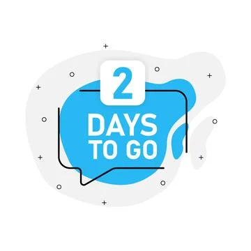 Two days to go timer banner in geometry style on white background. Countdown  Stock Illustration