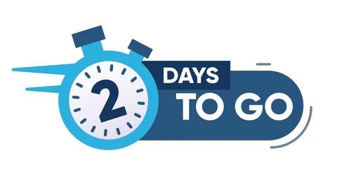 Two Days Left Icon. 2 Days To Go. Illustrazione stock