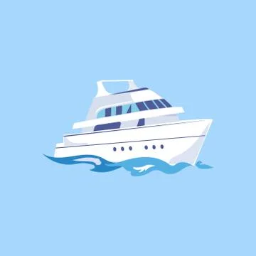 Two-Deck Ship on the Water. Vector Illustration Stock Illustration