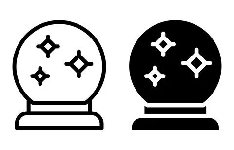 Two Decorative Snow Globes with Sparkling Stars in Different Styles Stock Illustration