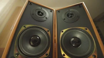 Two decorative speaker isolated Video stock 85581704