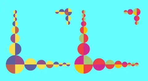 Two decors for a square frame with different color combinations. Stock Illustration