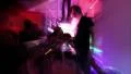 Two deejays playing music in the nightclub. Active camera zoom moves HD Footage
