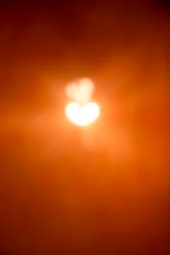 Two defocused hearts Stockfoto's