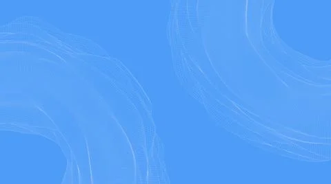 Two deformed circle shapes. Blue background, white grid. 3d render. Stock Illustration