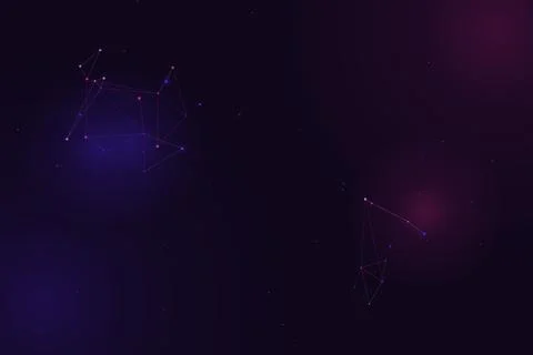 Two delicate purple constellation clusters glow within a deep violet space,.. 스톡 일러스트