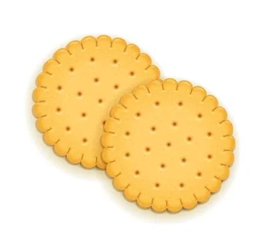 Two delicious round biscuit. Stock Illustration