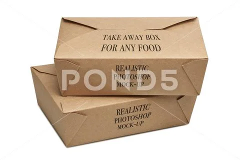 Two delivery blank carton box for ready to eat food PSD Template