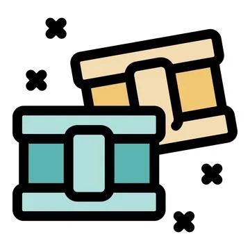 Two delivery boxes falling creating dust cloud effect Stock Illustration