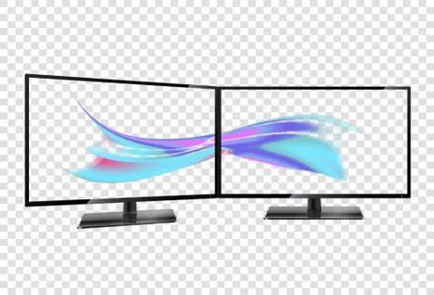 Two desktop monitors full hd aspect ratio 16 9. Multiple Screen. Multiple Stock-Illustration