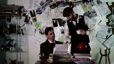 Two detectives at work Stock Footage 120363883