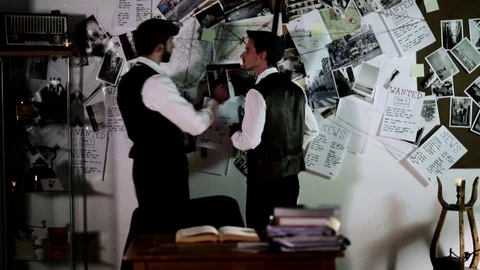 Two detectives at work Stock Footage 120364447