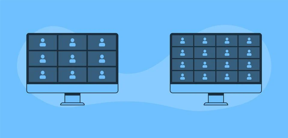 Two device screen template. Online webinar, meeting. Stock Illustration