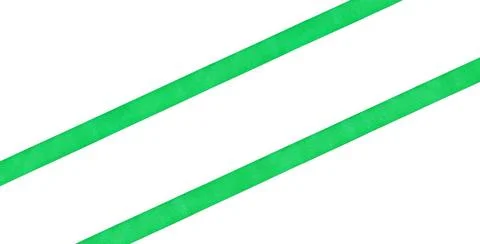Two diagonal parallel green satin ribbons two diagonal parallel green sati... 스톡 사진