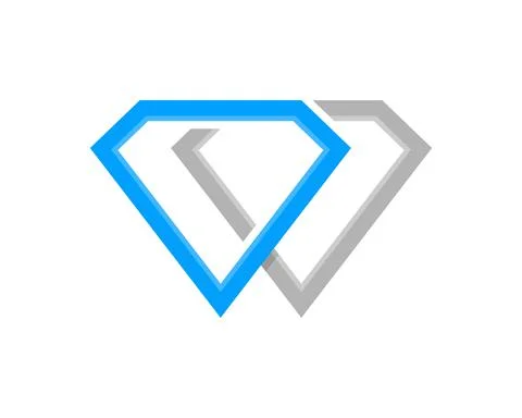 Two diamond gems connection logo Illustrazione stock