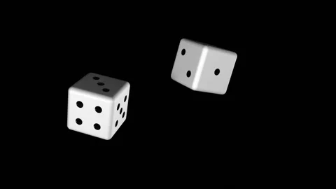 Two Dice Bones Fall On Mirror Surface Stock Footage 132178452