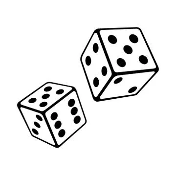 Two Dice Cubes on White Background. Vector 库存插图