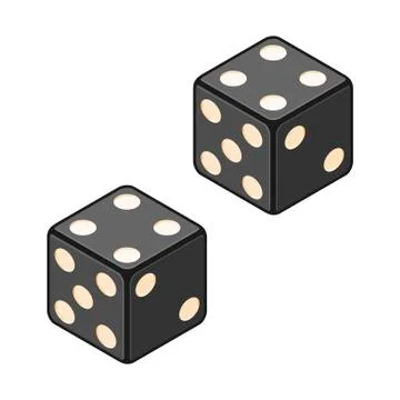 Two Dice cubes on white background. Vector illustration. EPS 10. Stock Illustration