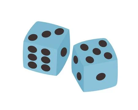 Two dice doodle icon. Gambling symbol. Playing cube chips. Vintage trendy y.. Illustration