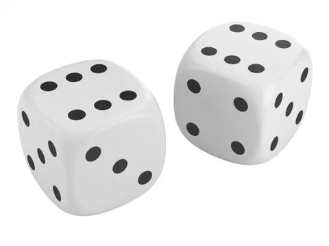 Two dice isolated on white background Stock Illustration