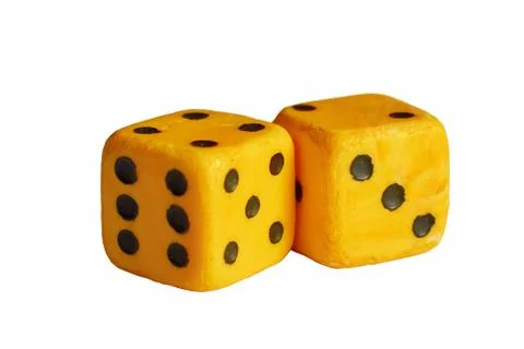 Two dice isolated on white background Stock Photos