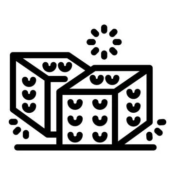Two dice rolling on a table gambling betting casino games of chance Stock Illustration