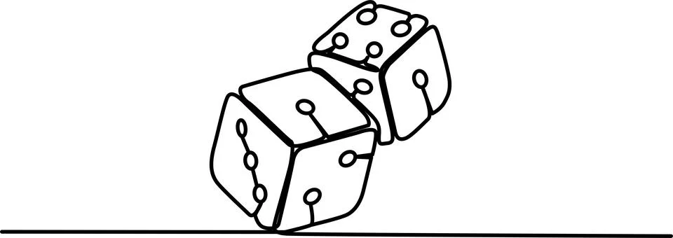 Two dice rolling Vector Stock Illustration