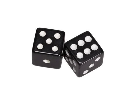 Two dice showing five and six Stock Photos