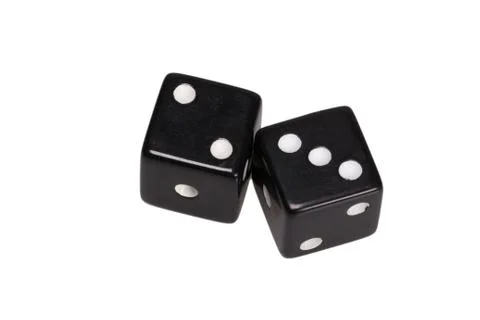 Two dice showing two and three Stock Photos