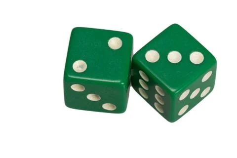 Two dice showing two and three Stock Photos