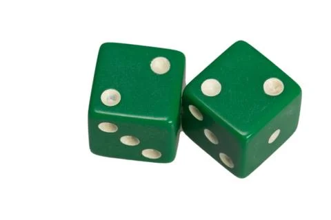 Two dice showing two deuces Stock Photos