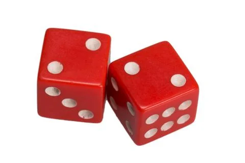 Two dice showing two deuces Stock Photos