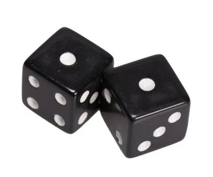 Two dice showing two one Stock Photos