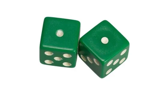 Two dice showing two one Stock Photos