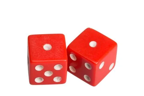Two dice showing two one Stock Photos