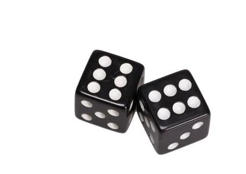 Two dice showing two sixes Stock Photos
