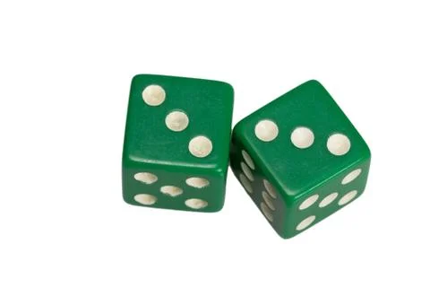 Two dice showing two triples Stock Photos