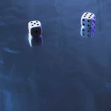 Two dice on silver background, Stock Photos