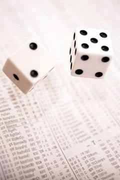 Two dice throwing in the air Stock Photos