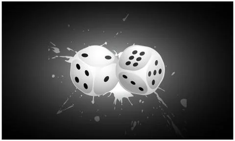 Two dices on abstract dark background Stock Illustration