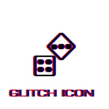Two Dices icon flat. Stock Illustration