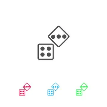 Two Dices icon flat. Stock Illustration