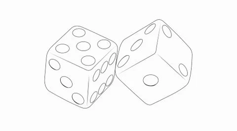 Two Dices Stock Illustration