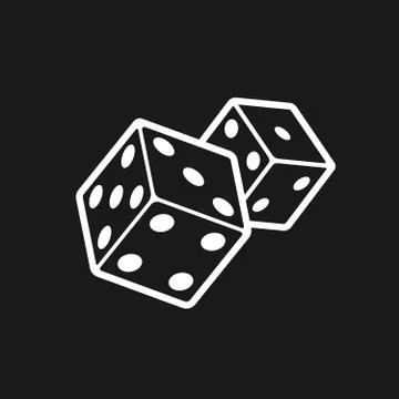 Two dices isolated on black background Stock Illustration