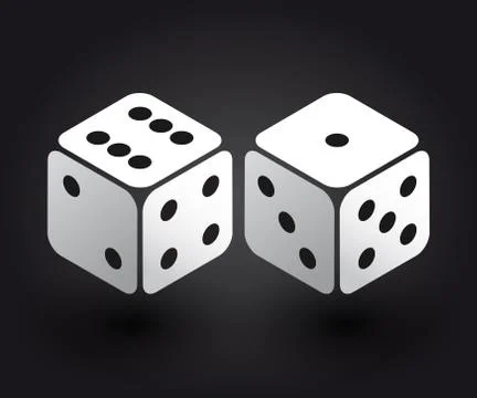 Two dices in the isometric third dimension 스톡 일러스트
