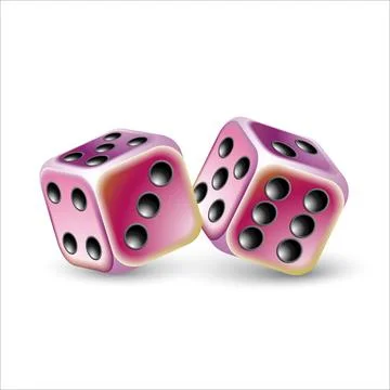 Two dices over white background Ilustração Stock