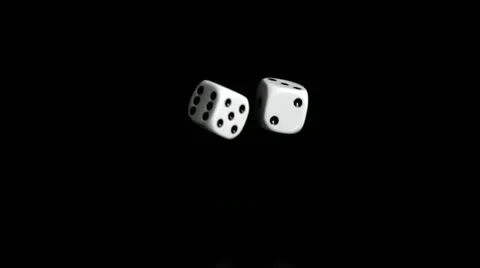 Two dices in super slow motion rebonding Stock Footage