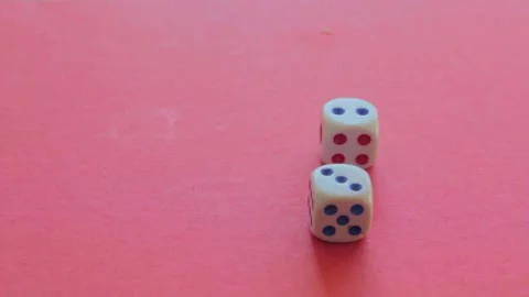Two dices thrown on a table Video stock 292280711